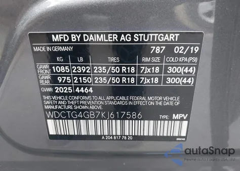 2019 Mercedes-Benz Gla 250 4Matic from USA, damaged, VIN WDCTG4GB7KJ617586